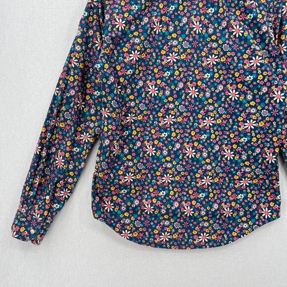 MOODS OF NORWAY Arne Vik Button Up Shirt Men M Blue Retro Floral Cotton Slim Fit - Picture 6 of 12